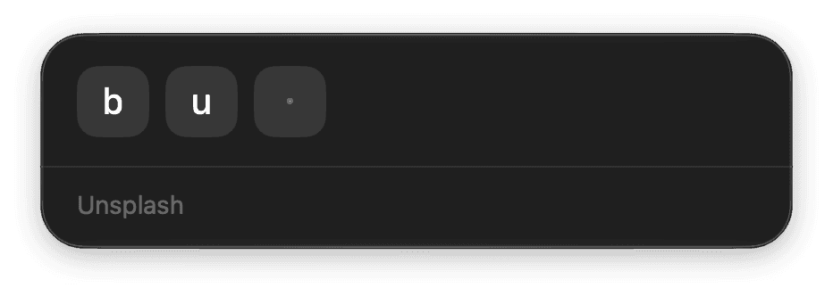 The sequence window shows the b and u keys above Unsplash.